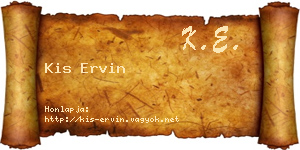 Kis Ervin névjegykártya