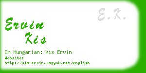 ervin kis business card